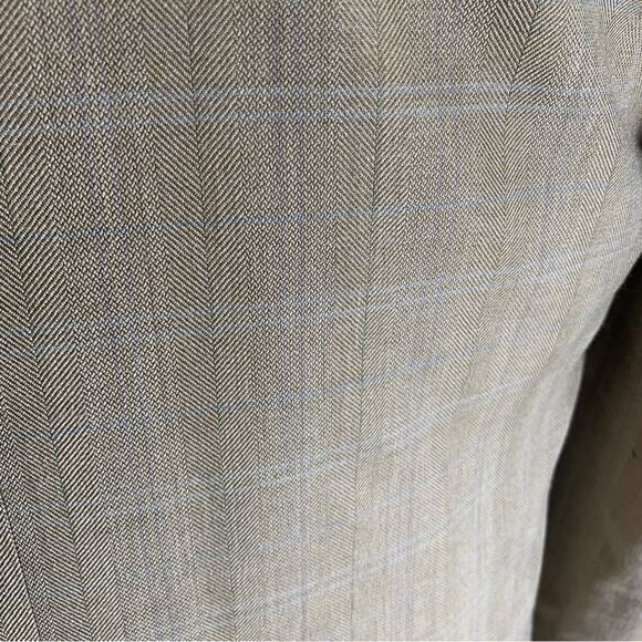 Jack Victor Size 42L Wheat Color Windowpane 2 Button Wool Sport Jacket - Picture 9 of 9